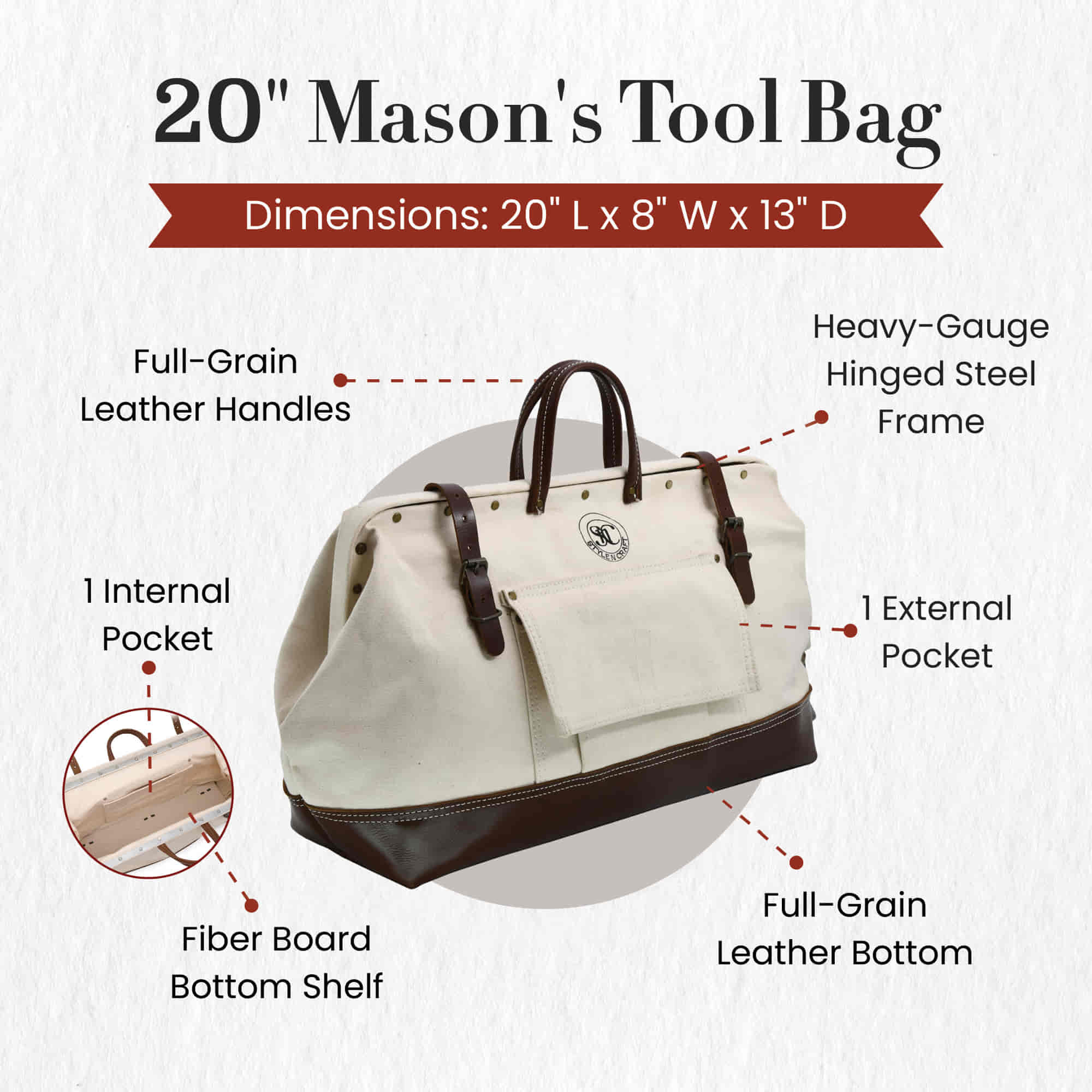 Canvas deals mason bag