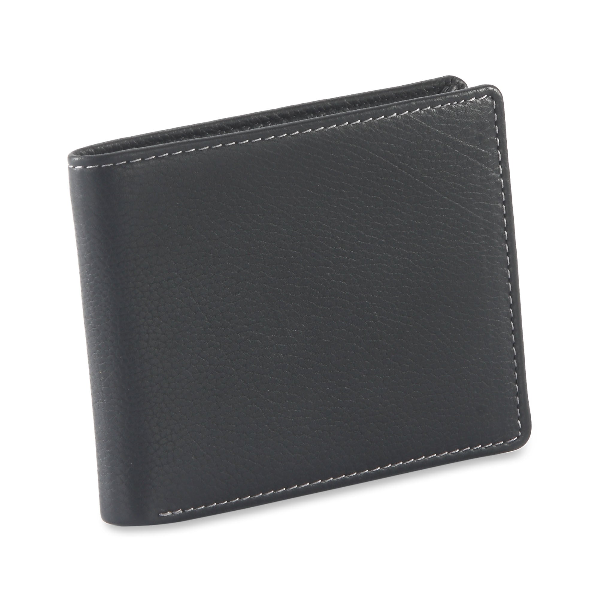 Black Bifold Leather Wallet with Side Flap | Style n Craft