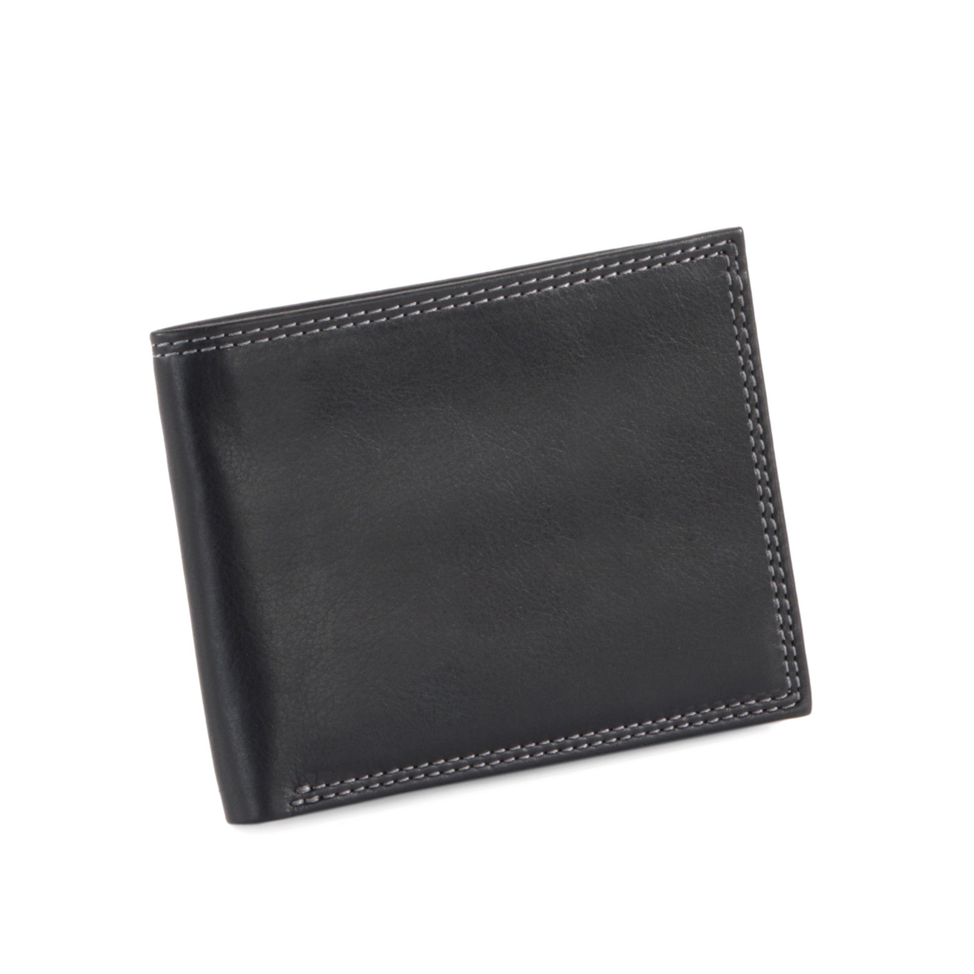 Slim Black Full Grain Leather Bifold Wallet | Style n Craft