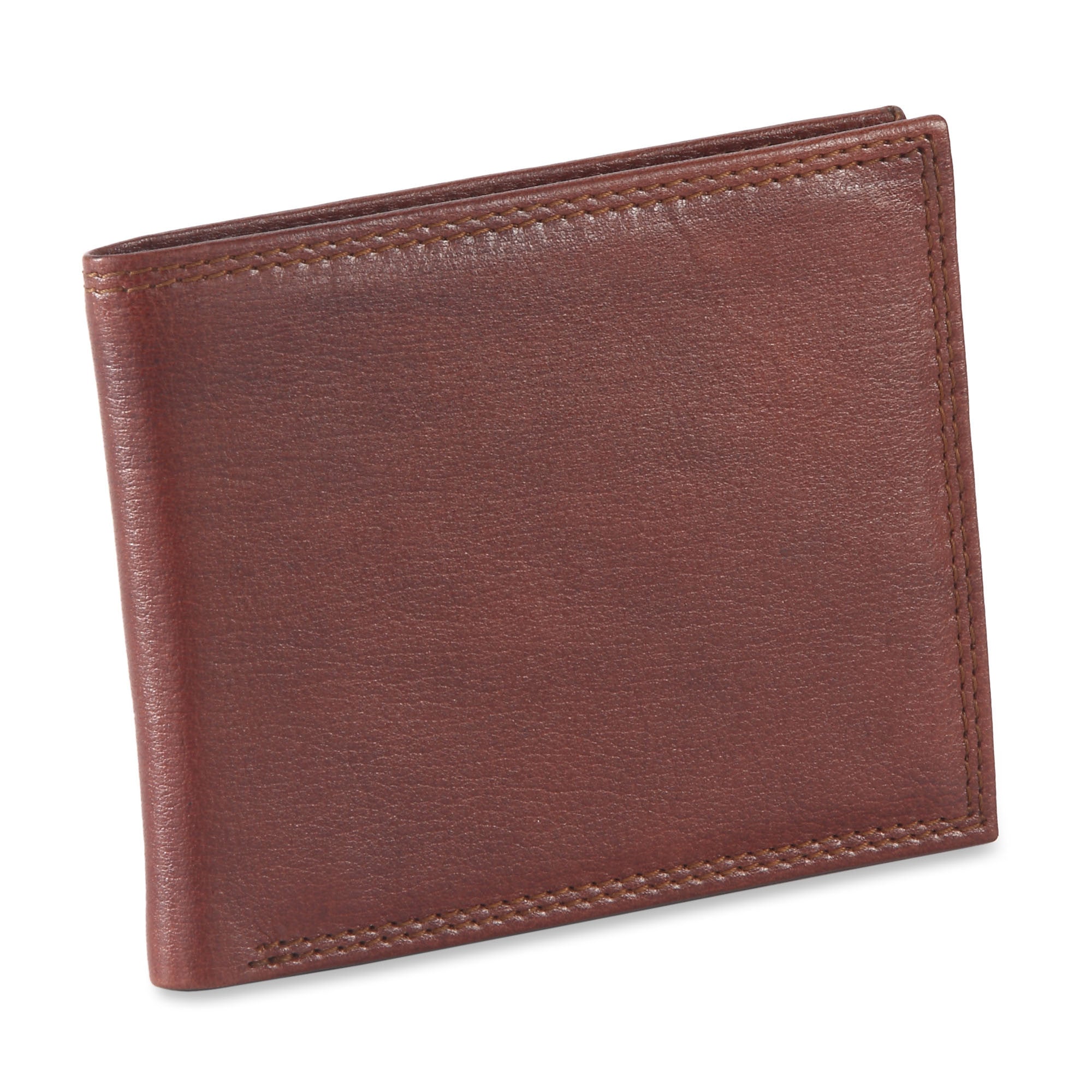 301722-BN Slim Bifold Leather Wallet in Dark Tan | Style n Craft