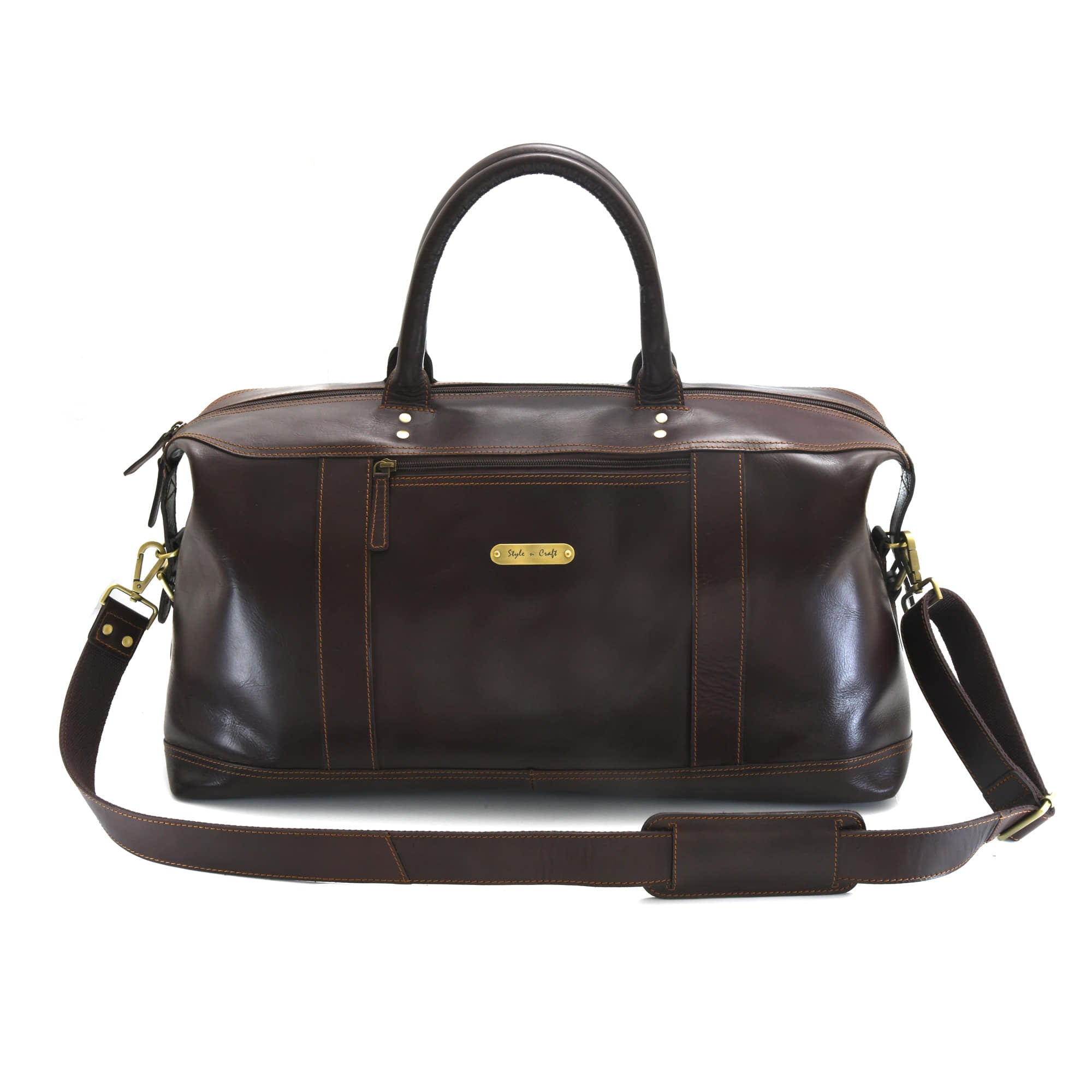 Heavy duty leather duffle on sale bag