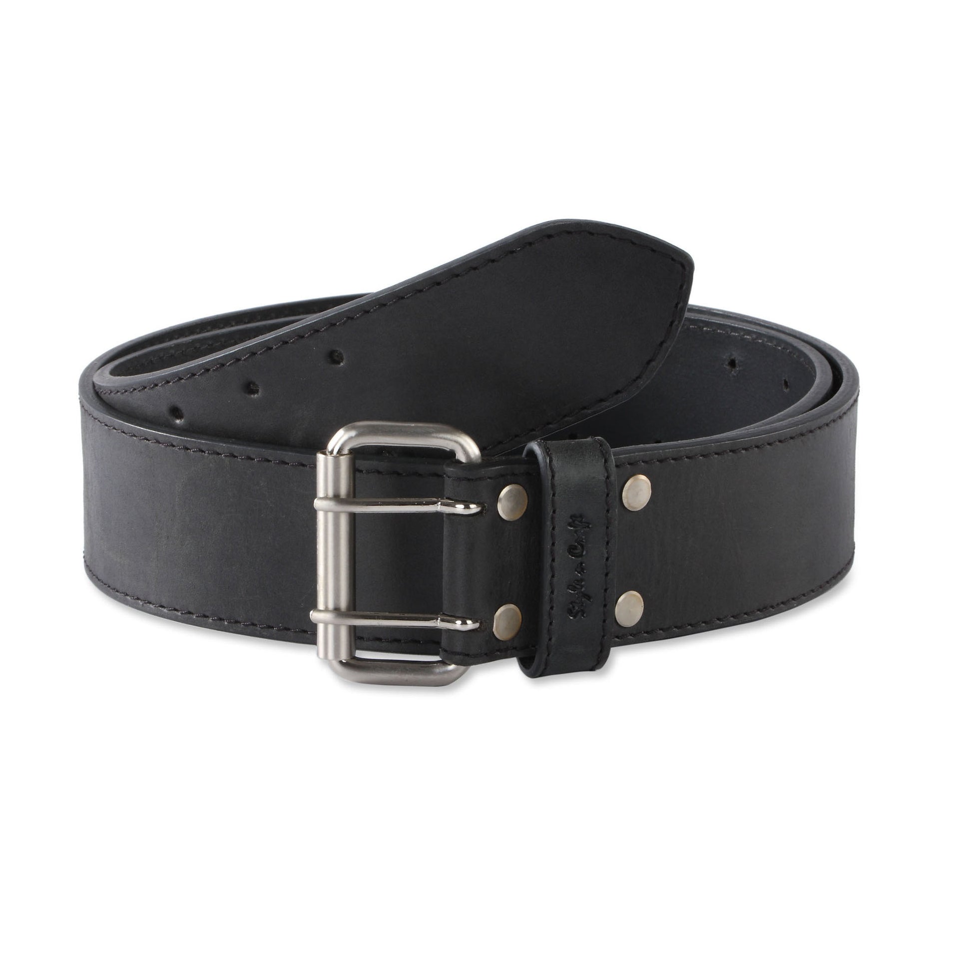 Wide Black Leather Belt With Brass Abstract Buckle Size 34 / Black Leather  2 1/2 Inch Wide Statement Belt 