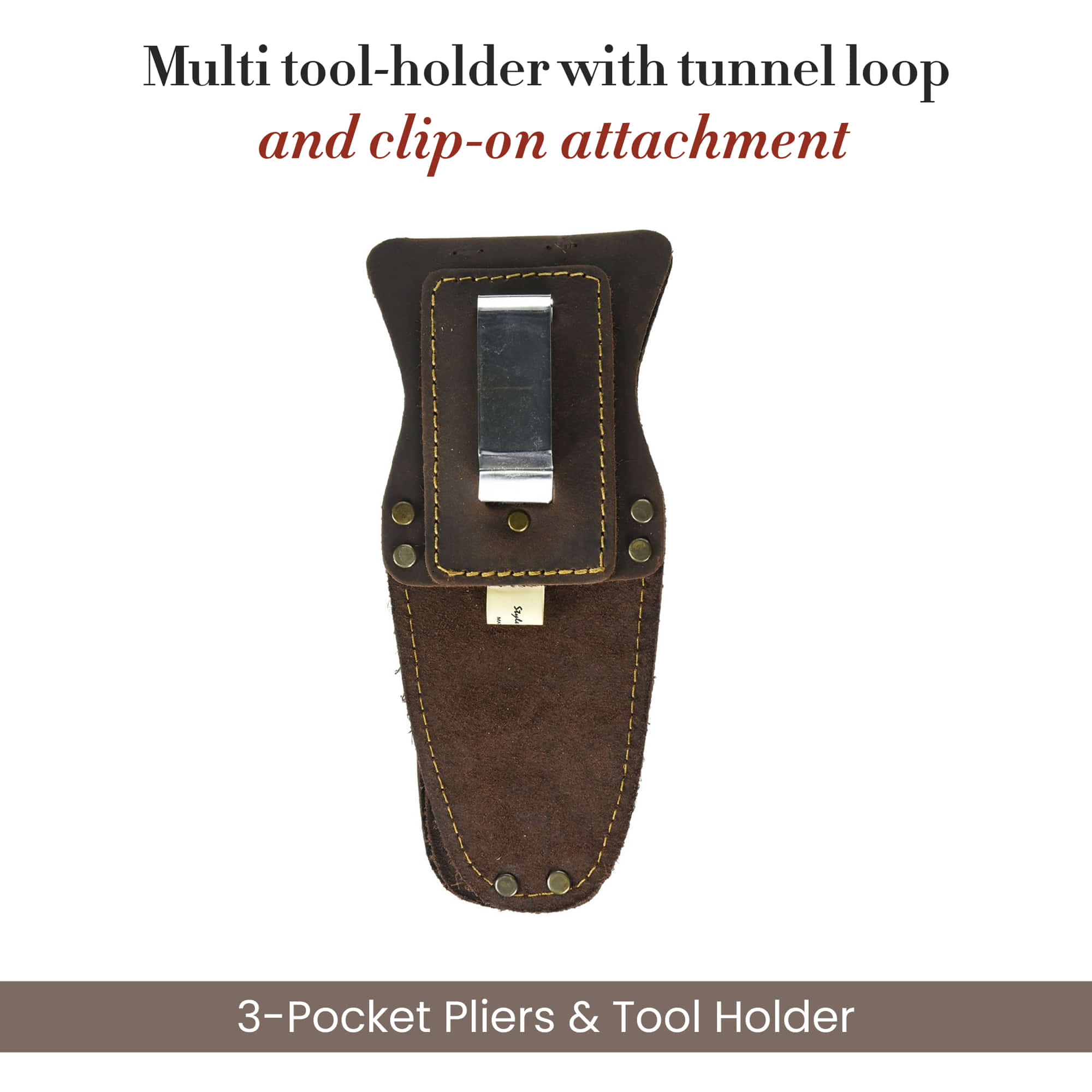 Full Grain Oiled Leather 3 Pocket Pliers & Tool Holster