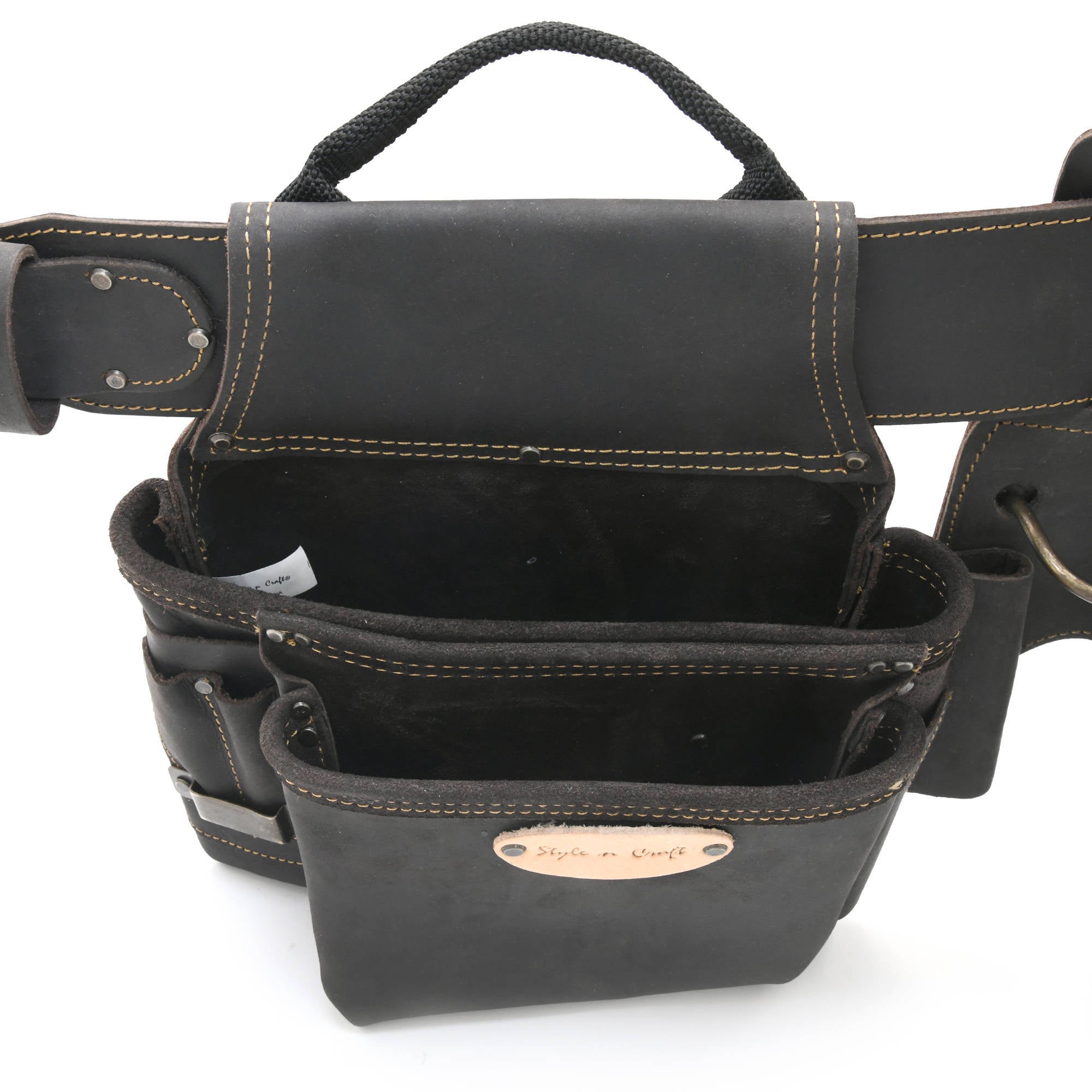 4 Piece 17 Pocket Pro Framers Combo Tool Belt in Oiled Leather