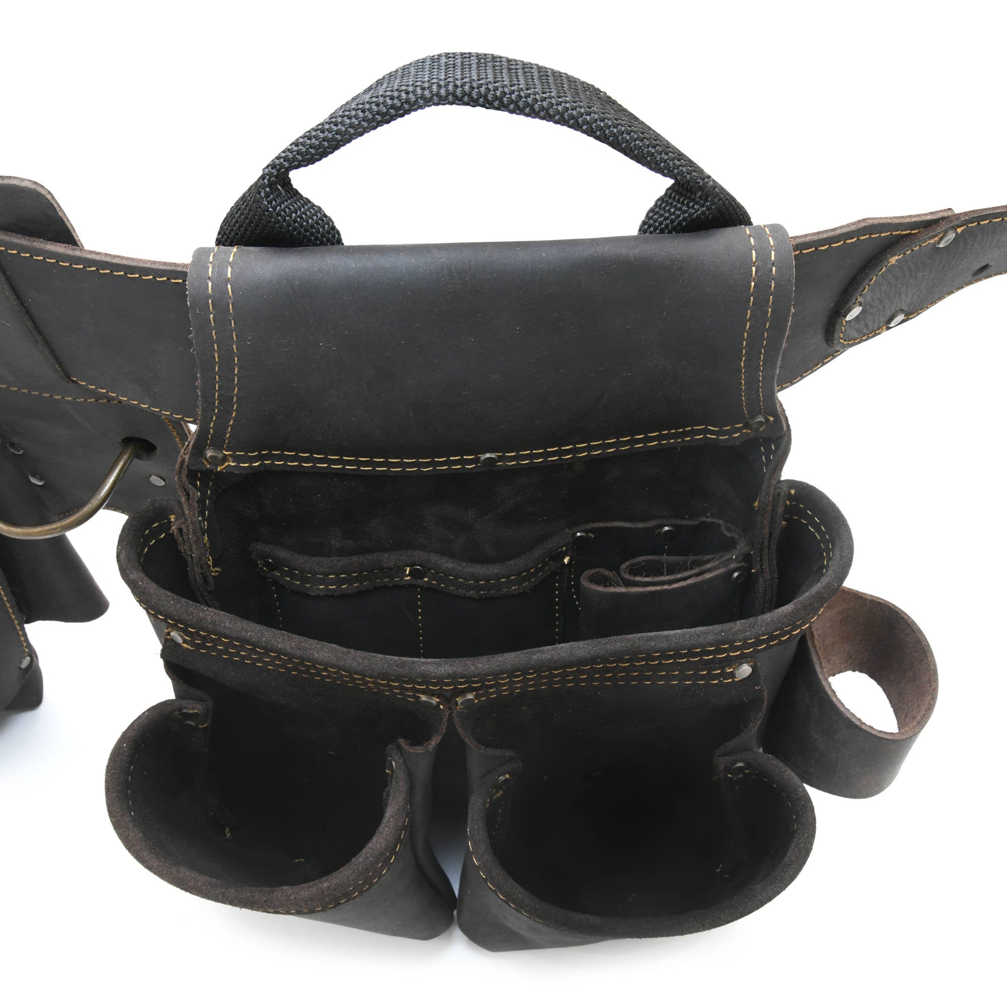 4 Piece 17 Pocket Pro Framers Combo Tool Belt in Oiled Leather