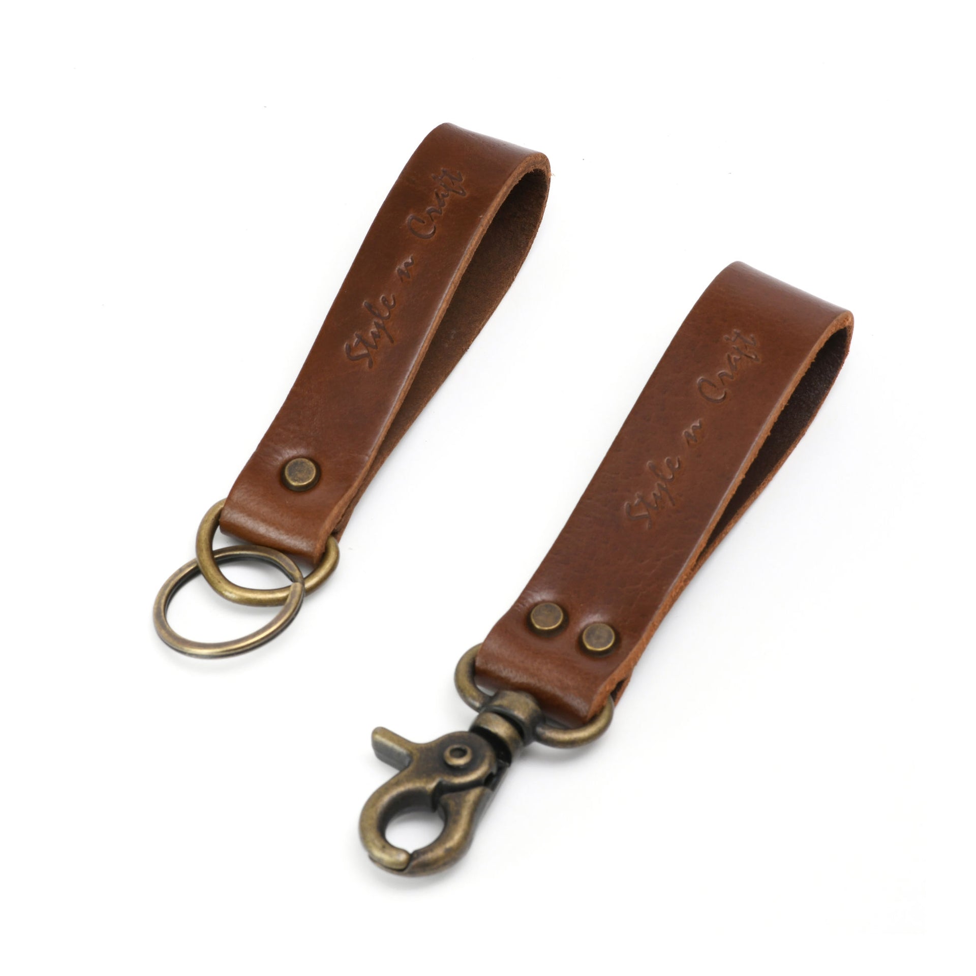 Snap Loop & Key Ring Combination in Heavy Top Grain Leather, Style n Craft
