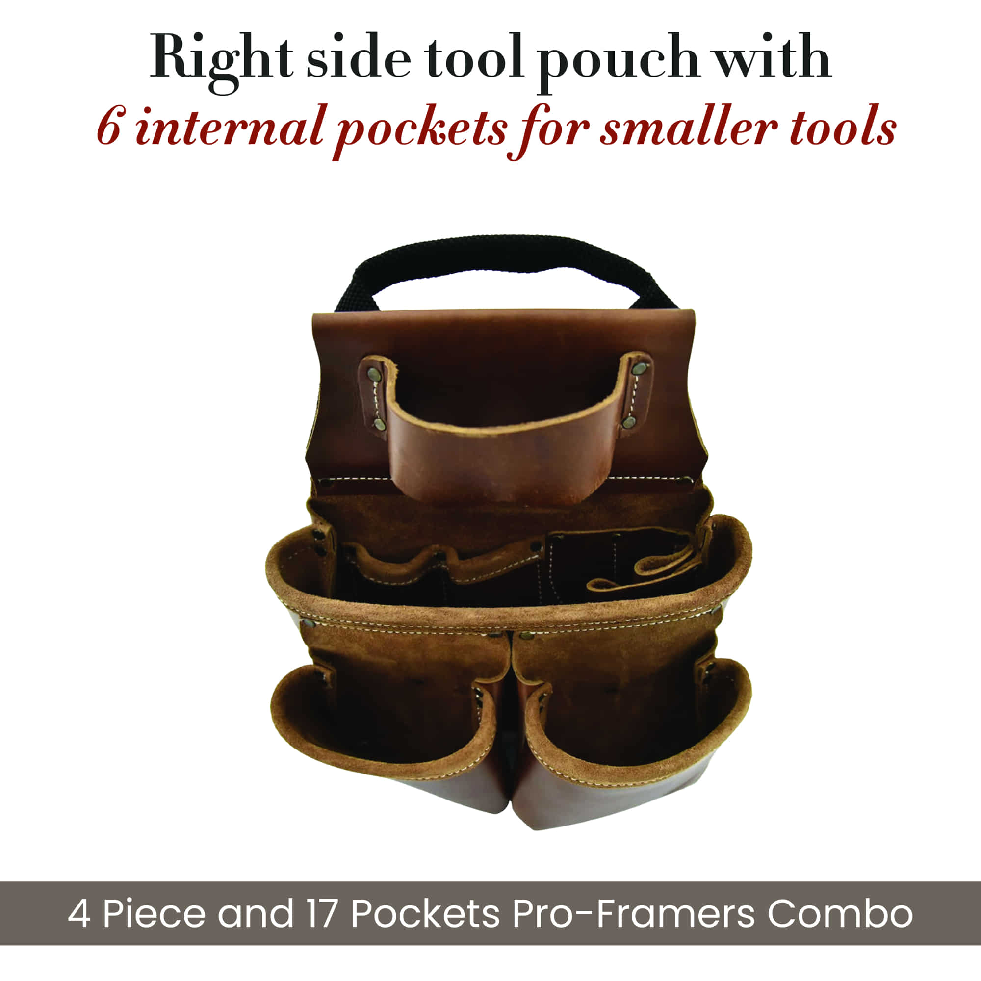 98434 - 4 Piece 17 Pocket Pro Framer’s Combo in Full Grain Leather | Style  n Craft